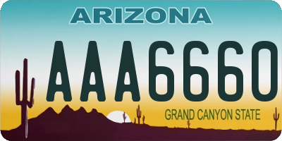 AZ license plate AAA6660