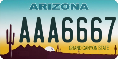 AZ license plate AAA6667