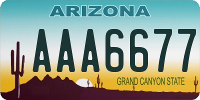 AZ license plate AAA6677