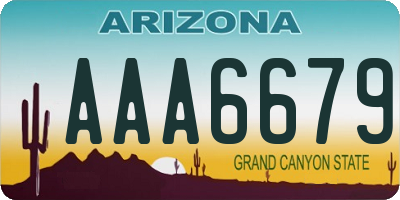 AZ license plate AAA6679