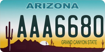 AZ license plate AAA6680