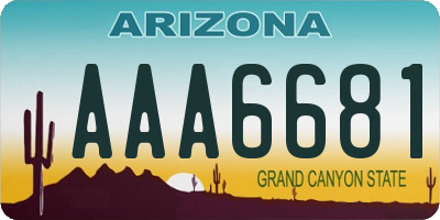 AZ license plate AAA6681