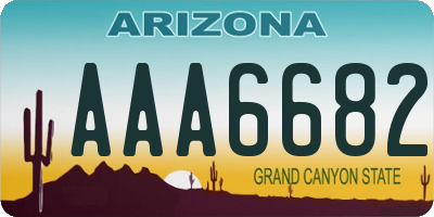 AZ license plate AAA6682