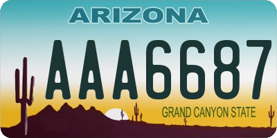 AZ license plate AAA6687