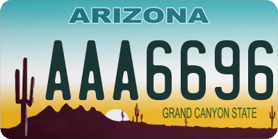 AZ license plate AAA6696