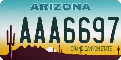 AZ license plate AAA6697