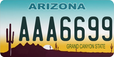 AZ license plate AAA6699