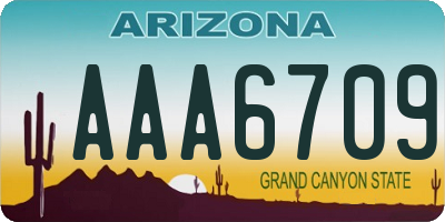 AZ license plate AAA6709