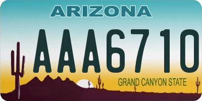 AZ license plate AAA6710