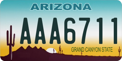 AZ license plate AAA6711