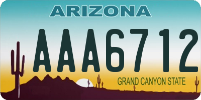 AZ license plate AAA6712