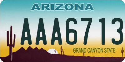 AZ license plate AAA6713