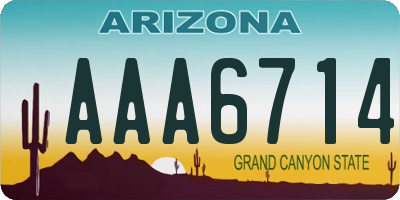 AZ license plate AAA6714