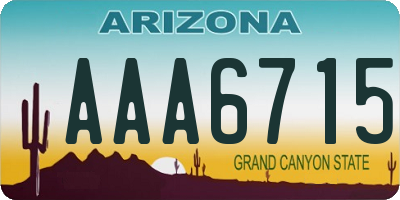 AZ license plate AAA6715