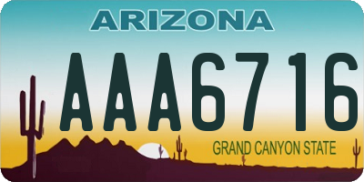 AZ license plate AAA6716