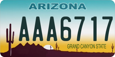 AZ license plate AAA6717