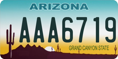 AZ license plate AAA6719