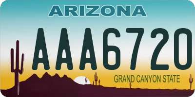 AZ license plate AAA6720