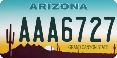 AZ license plate AAA6727