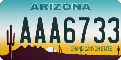 AZ license plate AAA6733