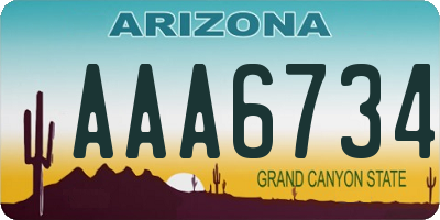 AZ license plate AAA6734