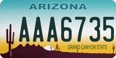 AZ license plate AAA6735