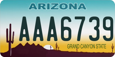 AZ license plate AAA6739