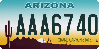 AZ license plate AAA6740