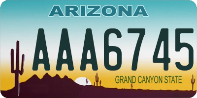 AZ license plate AAA6745