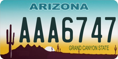 AZ license plate AAA6747