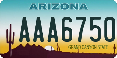 AZ license plate AAA6750