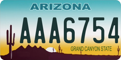 AZ license plate AAA6754