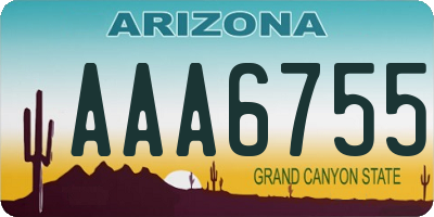 AZ license plate AAA6755