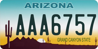 AZ license plate AAA6757