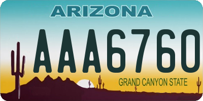 AZ license plate AAA6760