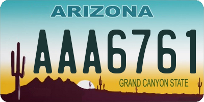 AZ license plate AAA6761