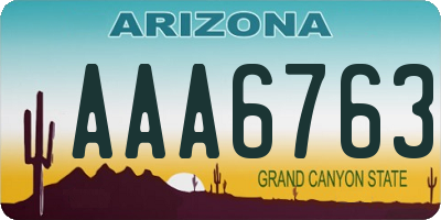 AZ license plate AAA6763