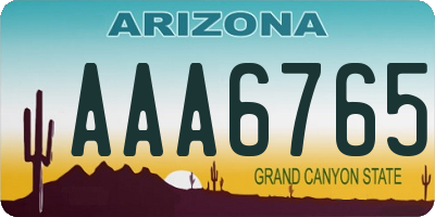 AZ license plate AAA6765