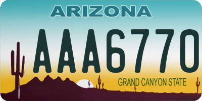 AZ license plate AAA6770