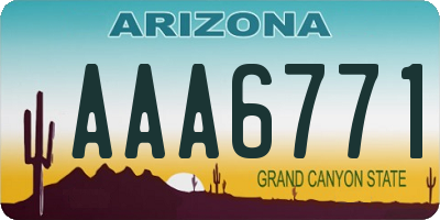 AZ license plate AAA6771