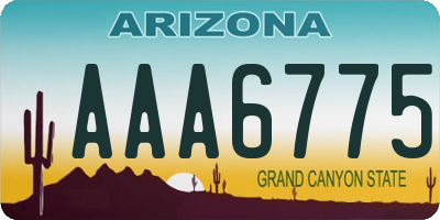 AZ license plate AAA6775