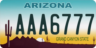 AZ license plate AAA6777