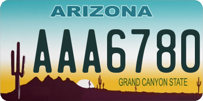 AZ license plate AAA6780