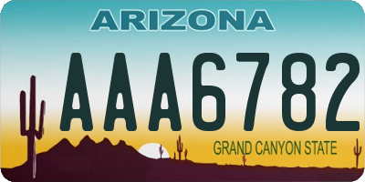 AZ license plate AAA6782