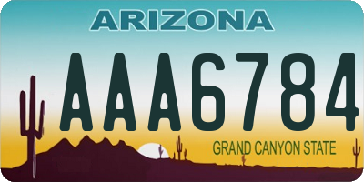 AZ license plate AAA6784