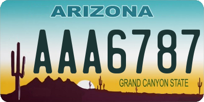 AZ license plate AAA6787