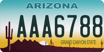 AZ license plate AAA6788