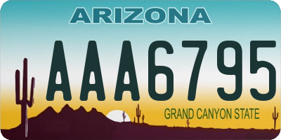 AZ license plate AAA6795