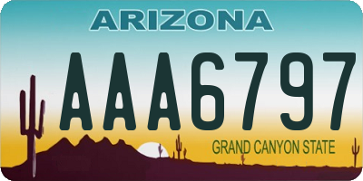 AZ license plate AAA6797