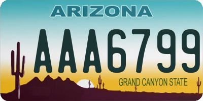 AZ license plate AAA6799